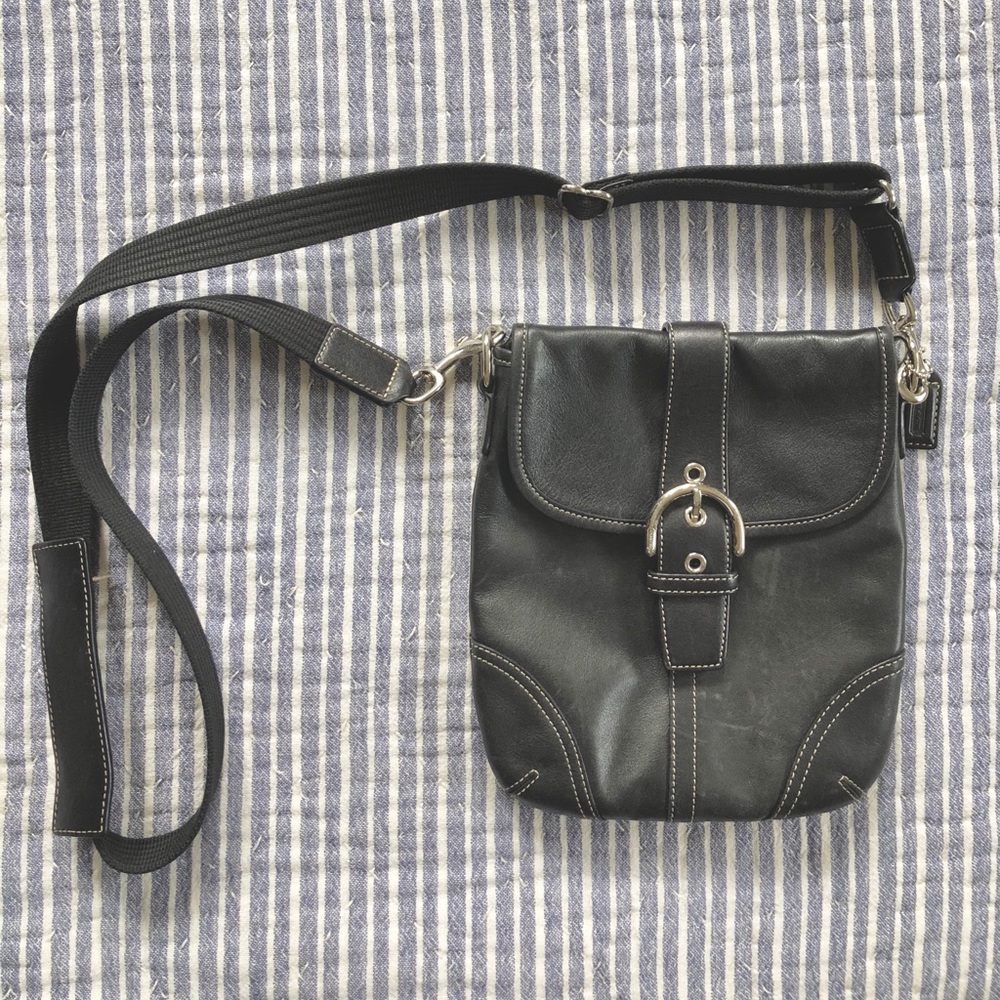Vintage leather coach crossbody bag